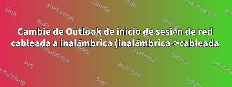 Cambie de Outlook de inicio de sesión de red cableada a inalámbrica (inalámbrica->cableada) y Skype Empresarial