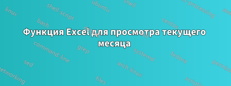 Функция Excel для просмотра текущего месяца