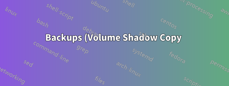 Backups (Volume Shadow Copy) vom Windows Defender ausschließen