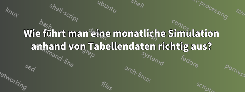 Wie führt man eine monatliche Simulation anhand von Tabellendaten richtig aus?