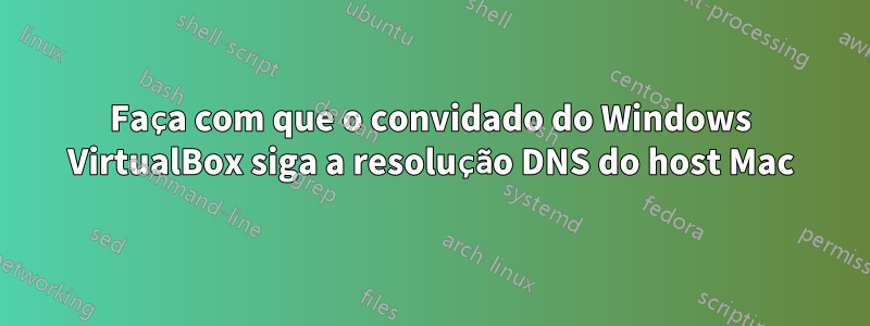 Faça com que o convidado do Windows VirtualBox siga a resolução DNS do host Mac