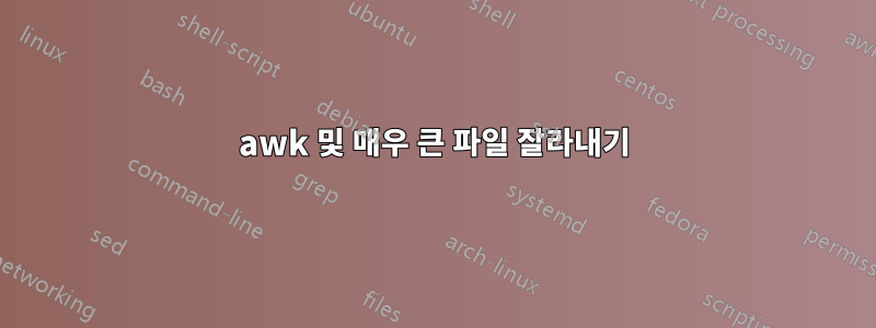 awk 및 매우 큰 파일 잘라내기