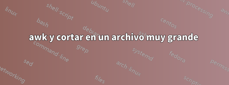 awk y cortar en un archivo muy grande