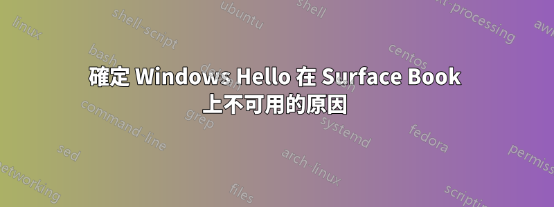 確定 Windows Hello 在 Surface Book 上不可用的原因