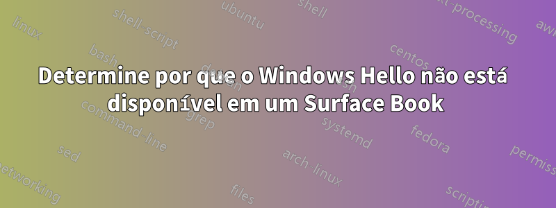 Determine por que o Windows Hello não está disponível em um Surface Book