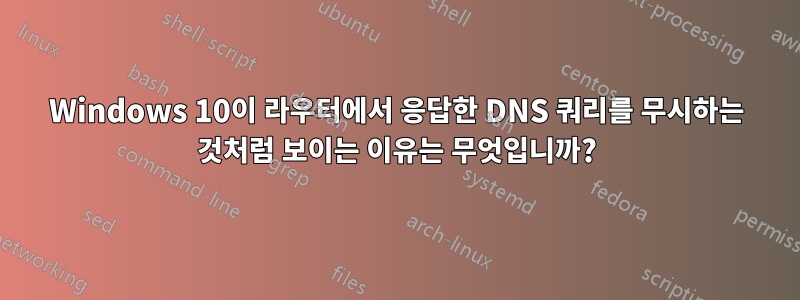 Windows 10이 라우터에서 응답한 DNS 쿼리를 무시하는 것처럼 보이는 이유는 무엇입니까?