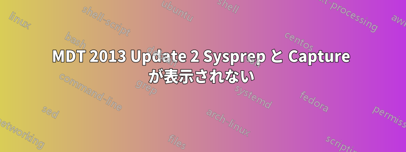 MDT 2013 Update 2 Sysprep と Capture が表示されない