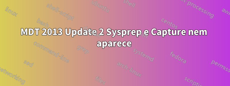 MDT 2013 Update 2 Sysprep e Capture nem aparece