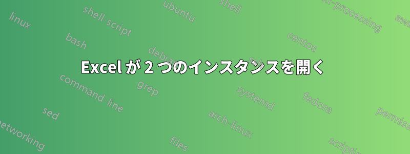 Excel が 2 つのインスタンスを開く