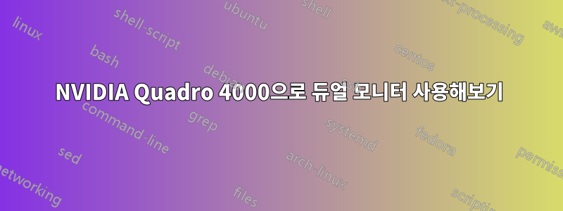 NVIDIA Quadro 4000으로 듀얼 모니터 사용해보기