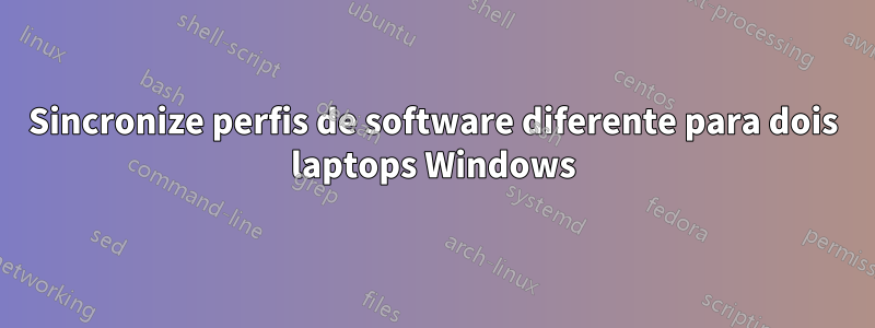 Sincronize perfis de software diferente para dois laptops Windows