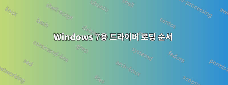 Windows 7용 드라이버 로딩 순서