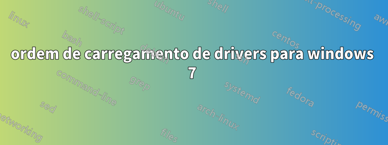 ordem de carregamento de drivers para windows 7