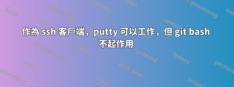 作為 ssh 客戶端，putty 可以工作，但 git bash 不起作用