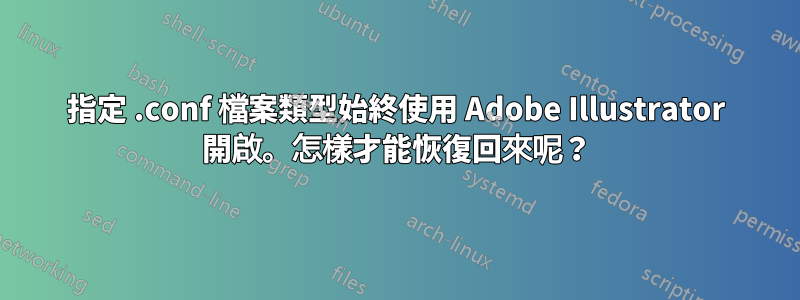 指定 .conf 檔案類型始終使用 Adob​​e Illustrator 開啟。怎樣才能恢復回來呢？