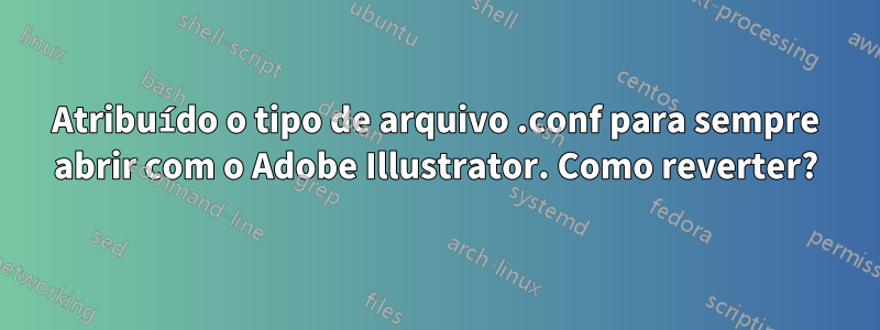 Atribuído o tipo de arquivo .conf para sempre abrir com o Adobe Illustrator. Como reverter?