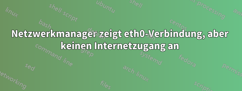 Netzwerkmanager zeigt eth0-Verbindung, aber keinen Internetzugang an