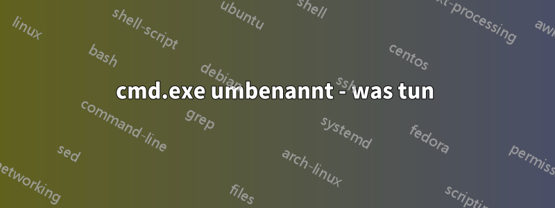 cmd.exe umbenannt - was tun