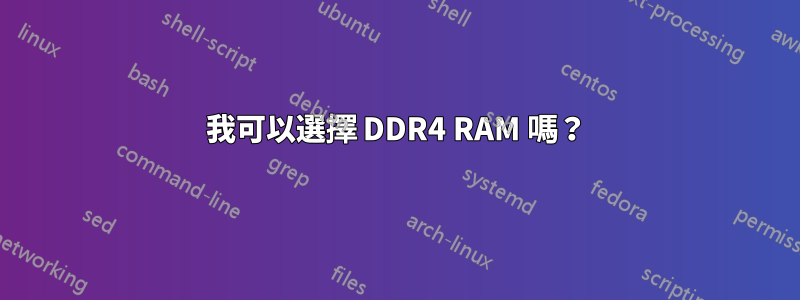 我可以選擇 DDR4 RAM 嗎？