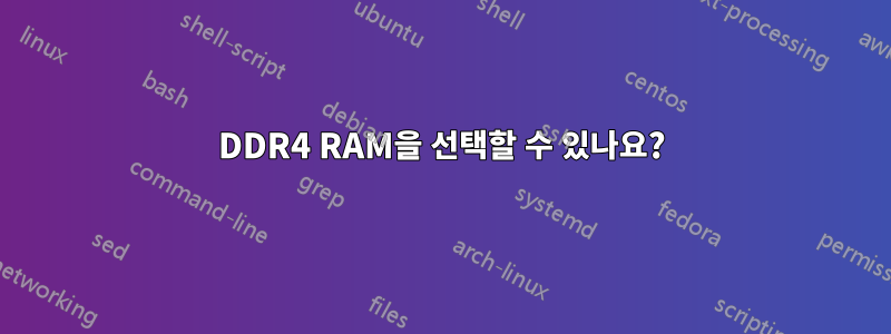 DDR4 RAM을 선택할 수 있나요?