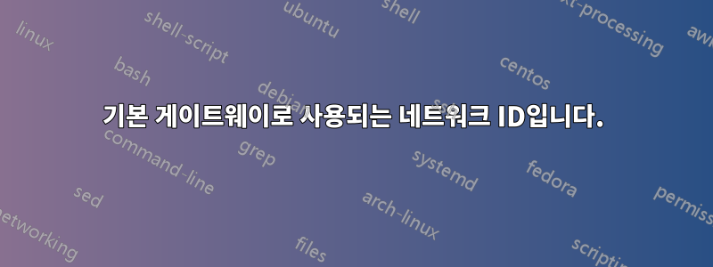 기본 게이트웨이로 사용되는 네트워크 ID입니다.