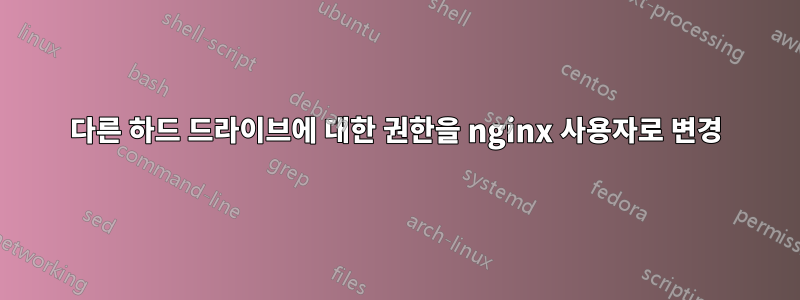 다른 하드 드라이브에 대한 권한을 nginx 사용자로 변경