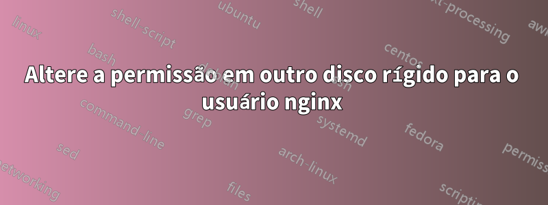 Altere a permissão em outro disco rígido para o usuário nginx