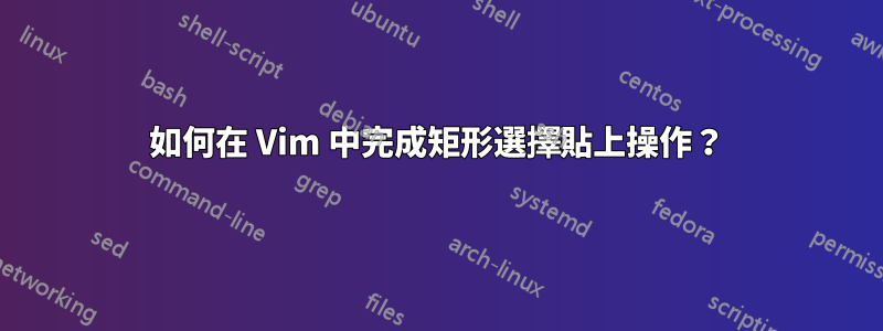 如何在 Vim 中完成矩形選擇貼上操作？