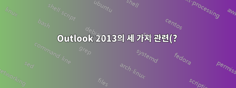 Outlook 2013의 세 가지 관련(?) 문제는 무엇입니까?