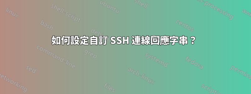 如何設定自訂 SSH 連線回應字串？