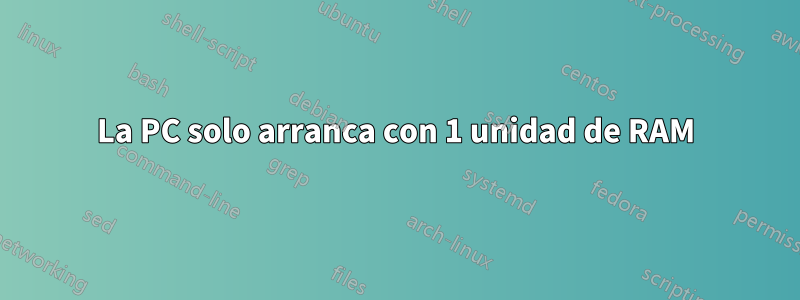 La PC solo arranca con 1 unidad de RAM