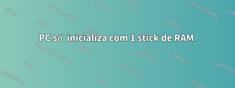 PC só inicializa com 1 stick de RAM