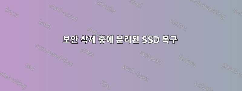 보안 삭제 중에 분리된 SSD 복구