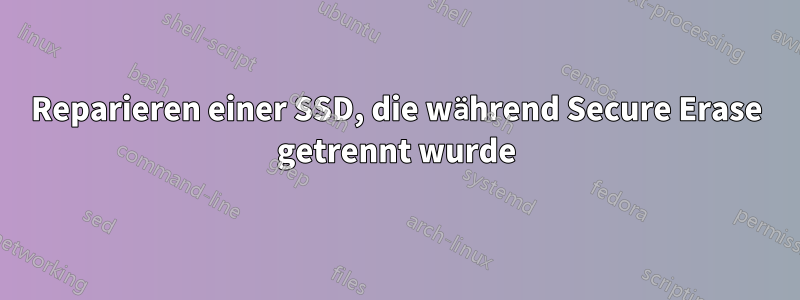 Reparieren einer SSD, die während Secure Erase getrennt wurde