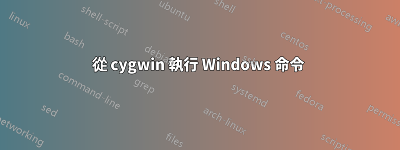 從 cygwin 執行 Windows 命令