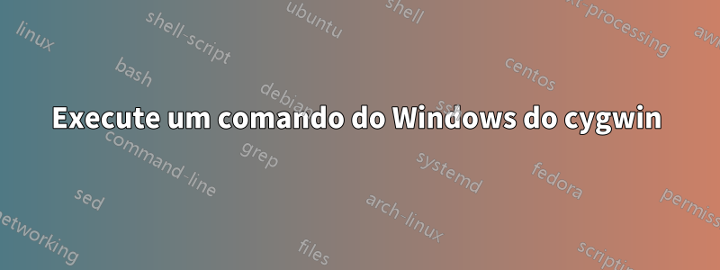 Execute um comando do Windows do cygwin