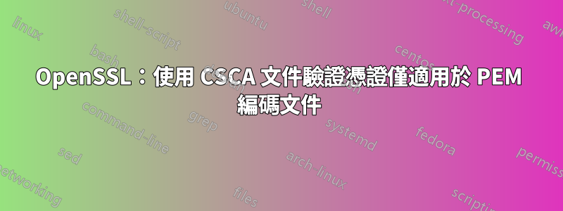 OpenSSL：使用 CSCA 文件驗證憑證僅適用於 PEM 編碼文件