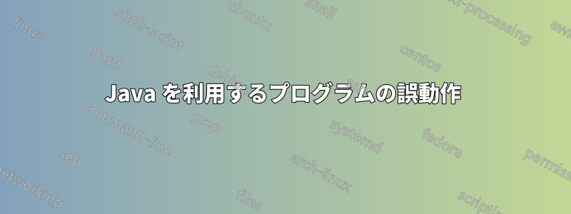 Java を利用するプログラムの誤動作