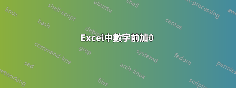 Excel中數字前加0