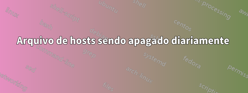 Arquivo de hosts sendo apagado diariamente