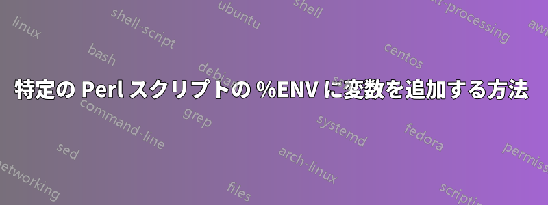 特定の Perl スクリプトの %ENV に変数を追加する方法