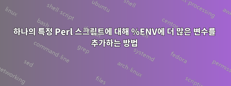 하나의 특정 Perl 스크립트에 대해 %ENV에 더 많은 변수를 추가하는 방법