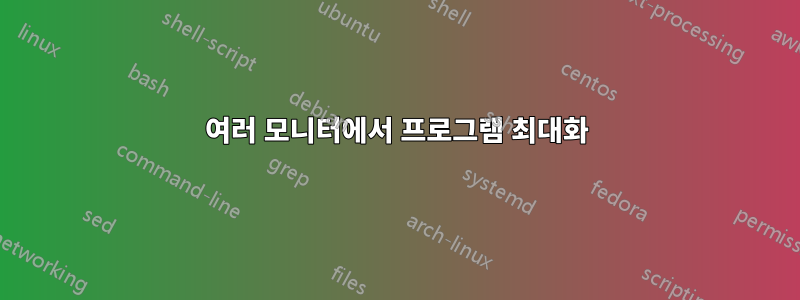 여러 모니터에서 프로그램 최대화