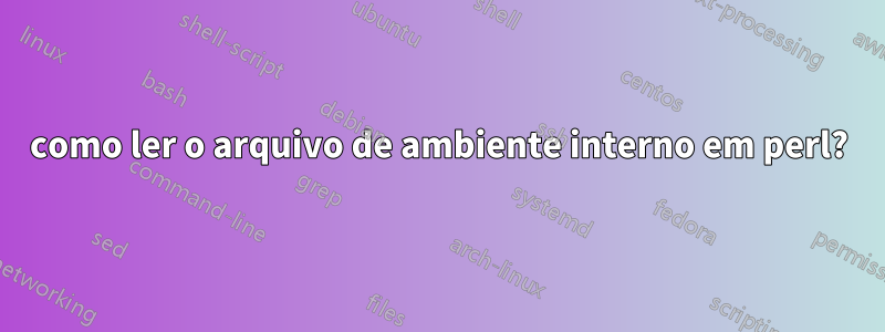 como ler o arquivo de ambiente interno em perl?