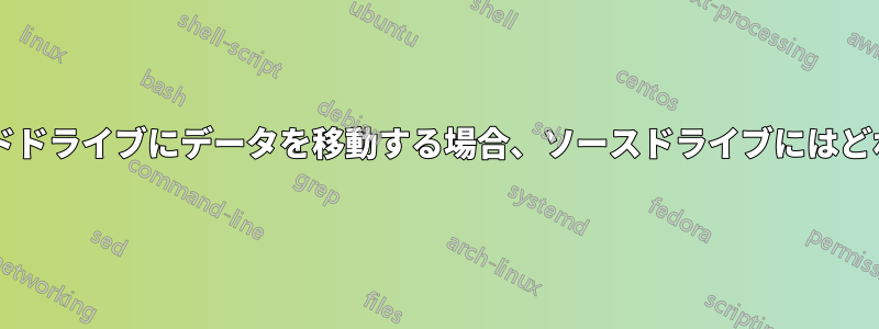 あるハードドライブから別のハードドライブにデータを移動する場合、ソースドライブにはどれくらいの空き容量が必要ですか?