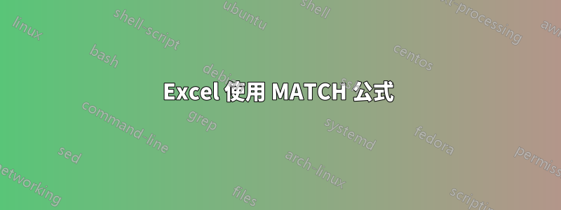 Excel 使用 MATCH 公式