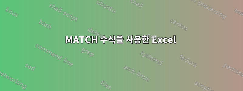 MATCH 수식을 사용한 Excel