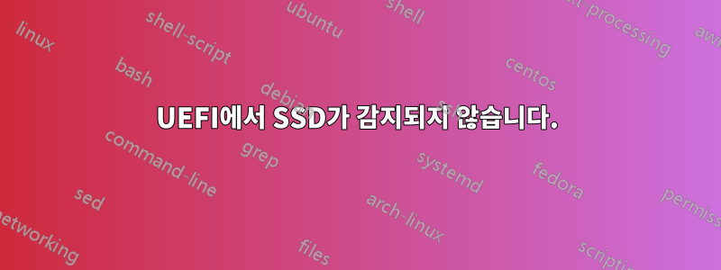 UEFI에서 SSD가 감지되지 않습니다.