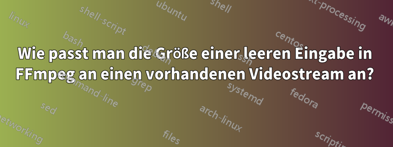 Wie passt man die Größe einer leeren Eingabe in FFmpeg an einen vorhandenen Videostream an?