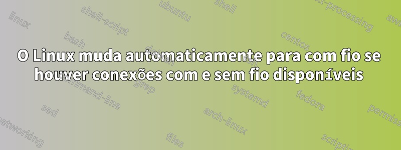 O Linux muda automaticamente para com fio se houver conexões com e sem fio disponíveis